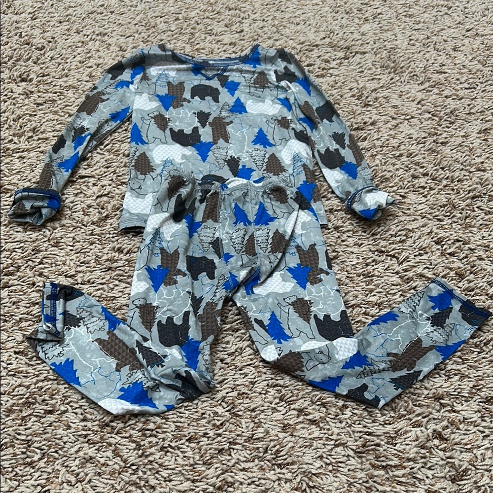 Cuddl Duds Kids Matching Set in Blue and Gray